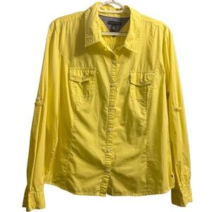 Women’s Tommy Hilfiger Yellow Button-down Shirt Size XXL 100% Cotton